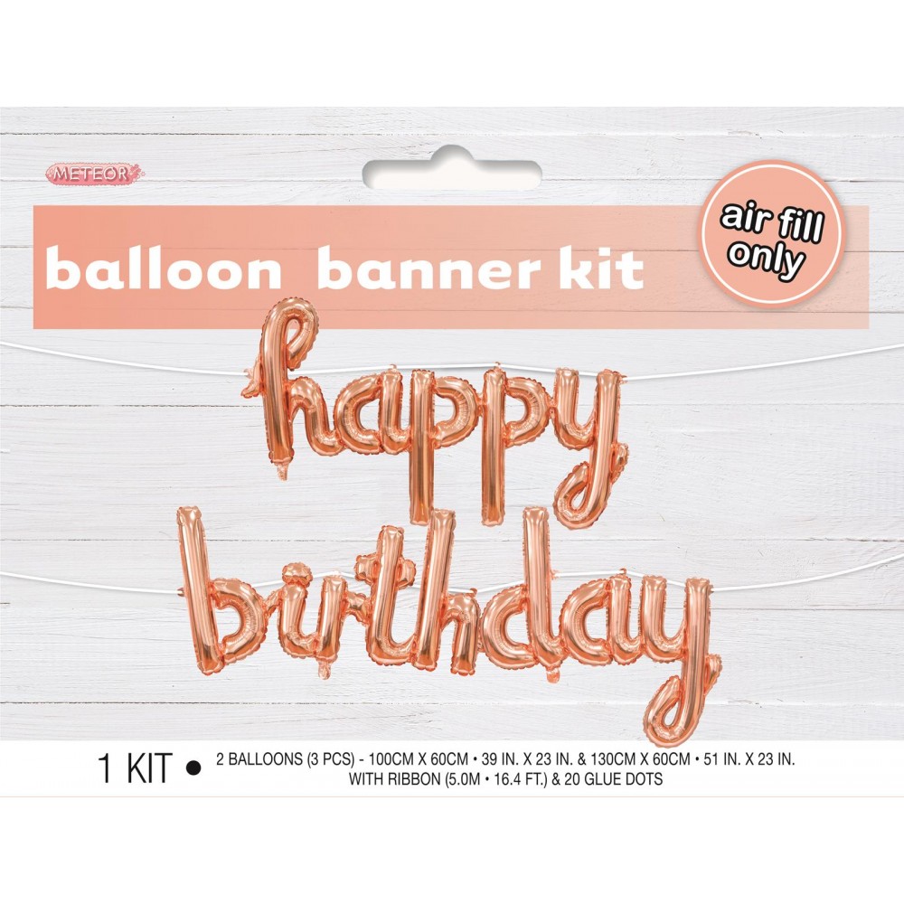 Foil Shape Kit Happy Birthday Rose Gold