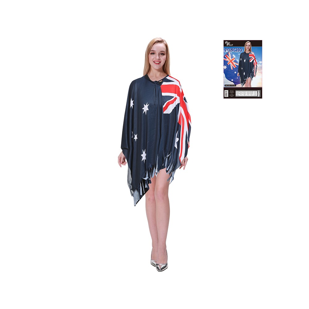 Costume Adult Poncho Aussie Flag